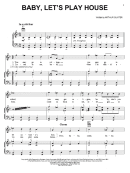 page one of Baby, Let's Play House (Piano, Vocal & Guitar Chords (Right-Hand Melody))