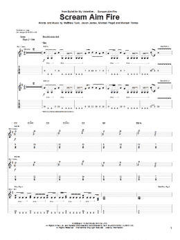 page one of Scream Aim Fire (Guitar Tab)