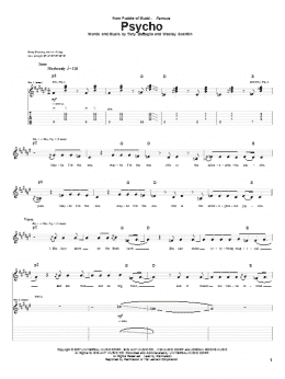 page one of Psycho (Guitar Tab)