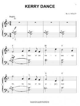 page one of Kerry Dance (Big Note Piano)
