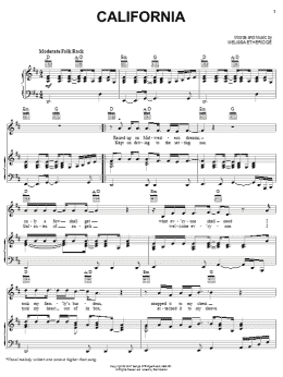 page one of California (Piano, Vocal & Guitar Chords (Right-Hand Melody))