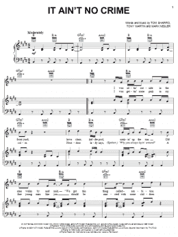 page one of It Ain't No Crime (Piano, Vocal & Guitar Chords (Right-Hand Melody))