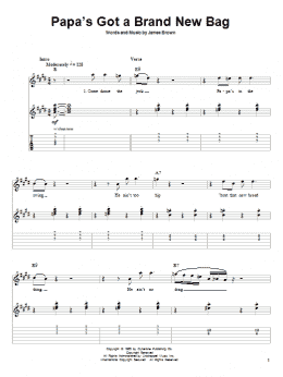 page one of Papa's Got A Brand New Bag (Guitar Tab (Single Guitar))