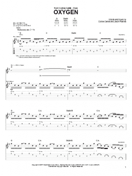 page one of Oxygen (Guitar Tab)