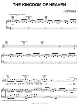 page one of The Kingdom Of Heaven (Piano, Vocal & Guitar Chords (Right-Hand Melody))