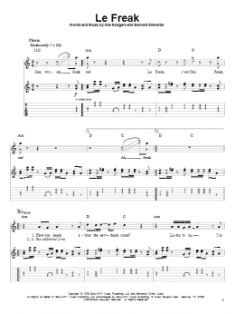 page one of Le Freak (Guitar Tab (Single Guitar))