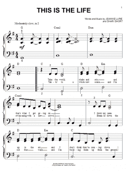 page one of This Is The Life (Big Note Piano)