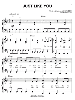 page one of Just Like You (Big Note Piano)