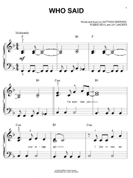 page one of Who Said (Big Note Piano)