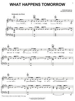 page one of What Happens Tomorrow (Piano, Vocal & Guitar Chords (Right-Hand Melody))