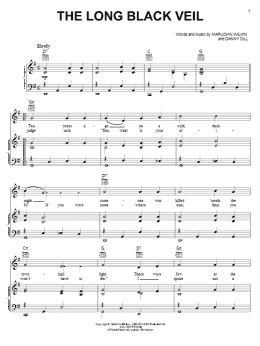 page one of The Long Black Veil (Piano, Vocal & Guitar Chords (Right-Hand Melody))
