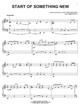 page one of Start Of Something New (Piano Solo)