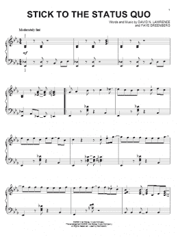 page one of Stick To The Status Quo (Piano Solo)