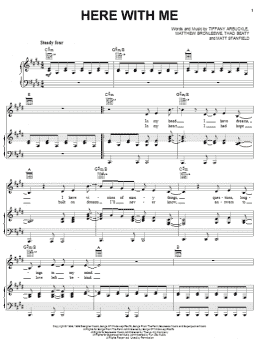 page one of Here With Me (Piano, Vocal & Guitar Chords (Right-Hand Melody))
