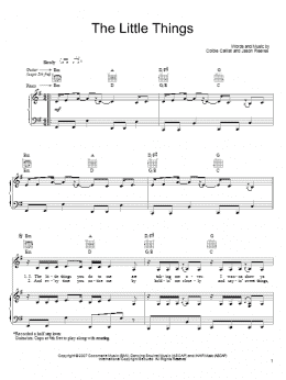 page one of The Little Things (Piano, Vocal & Guitar Chords (Right-Hand Melody))