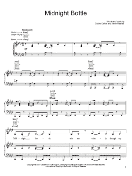 page one of Midnight Bottle (Piano, Vocal & Guitar Chords (Right-Hand Melody))