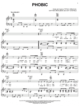 page one of Phobic (Piano, Vocal & Guitar Chords (Right-Hand Melody))