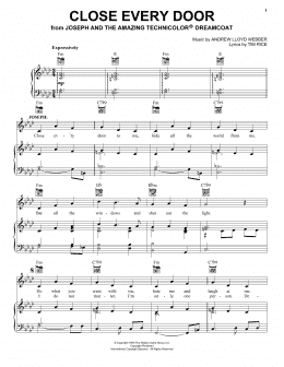page one of Close Every Door (Piano, Vocal & Guitar Chords (Right-Hand Melody))