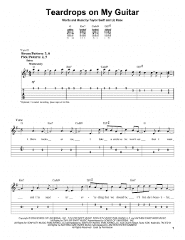 page one of Teardrops On My Guitar (Easy Guitar Tab)
