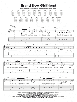 page one of Brand New Girlfriend (Easy Guitar Tab)