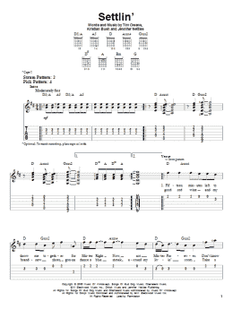 page one of Settlin' (Easy Guitar Tab)
