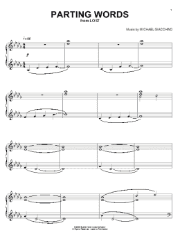 page one of Parting Words (Piano Solo)