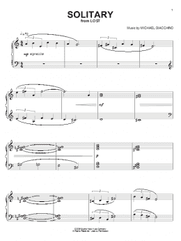 page one of Solitary (Piano Solo)