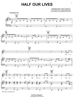 page one of Half Our Lives (Piano, Vocal & Guitar Chords (Right-Hand Melody))