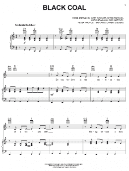 page one of Black Coal (Piano, Vocal & Guitar Chords (Right-Hand Melody))