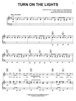 page one of Turn On The Lights (Piano, Vocal & Guitar Chords (Right-Hand Melody))
