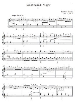 page one of Sonatina In C Major, Op. 55, No. 1 (Piano Solo)