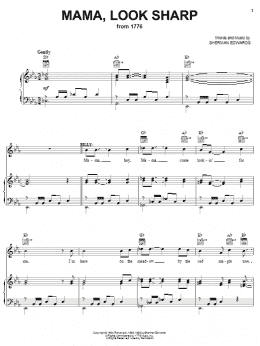 page one of Mama, Look Sharp (from 1776) (Piano, Vocal & Guitar Chords (Right-Hand Melody))