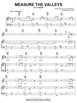 page one of Measure The Valleys (Piano, Vocal & Guitar Chords (Right-Hand Melody))