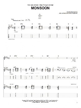 page one of Monsoon (Guitar Tab)