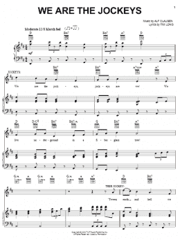 page one of We Are The Jockeys (Piano, Vocal & Guitar Chords (Right-Hand Melody))