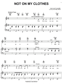 page one of Not My Clothes (Piano, Vocal & Guitar Chords (Right-Hand Melody))
