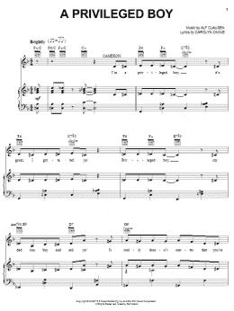 page one of A Privileged Boy (Piano, Vocal & Guitar Chords (Right-Hand Melody))