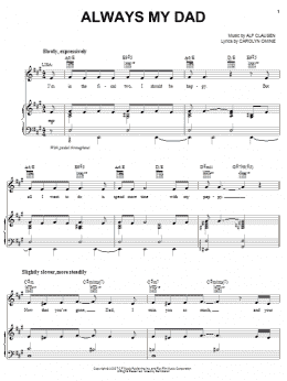 page one of Always My Dad (Piano, Vocal & Guitar Chords (Right-Hand Melody))