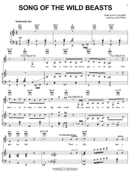 page one of Song Of The Wild Beasts (Piano, Vocal & Guitar Chords (Right-Hand Melody))