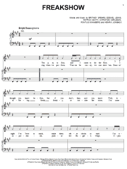 page one of Freakshow (Piano, Vocal & Guitar Chords (Right-Hand Melody))