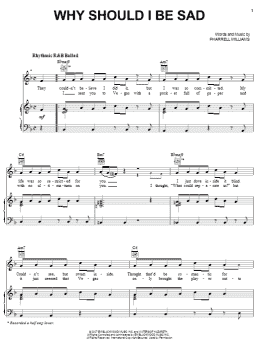 page one of Why Should I Be Sad (Piano, Vocal & Guitar Chords (Right-Hand Melody))