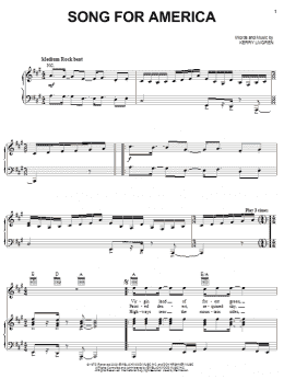 page one of Song For America (Piano, Vocal & Guitar Chords (Right-Hand Melody))
