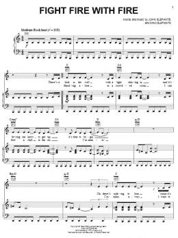 page one of Fight Fire With Fire (Piano, Vocal & Guitar Chords (Right-Hand Melody))