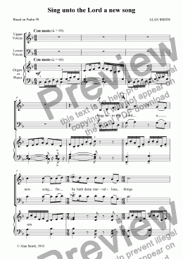 page one of Sing Unto the Lord a New Song (original version)
