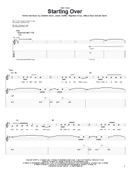 page one of Starting Over (Guitar Tab)