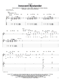 page one of Innocent Bystander (Guitar Tab)