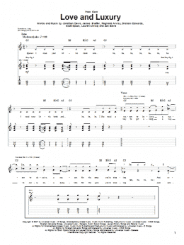 page one of Love And Luxury (Guitar Tab)