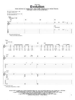 page one of Evolution (Guitar Tab)