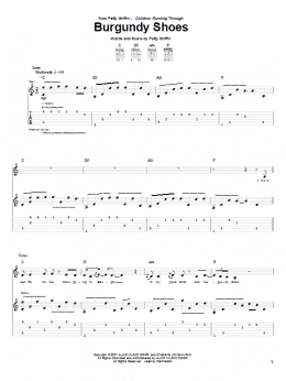 page one of Burgundy Shoes (Guitar Tab)