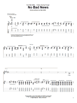page one of No Bad News (Guitar Tab)